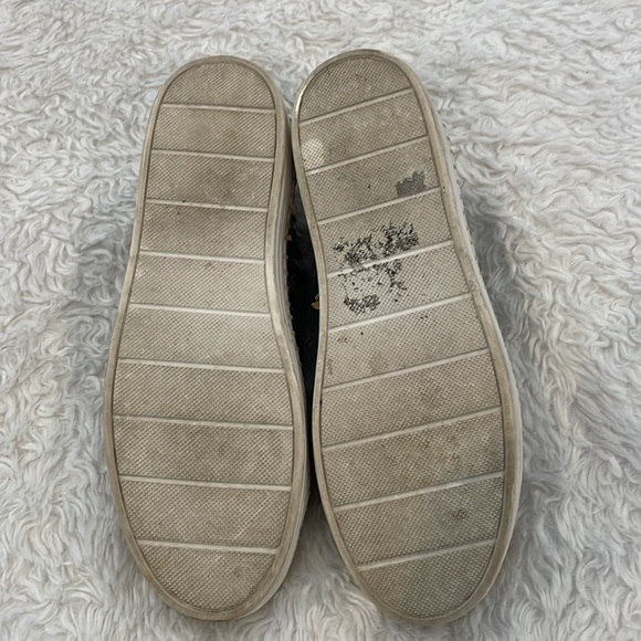 J/Slides black and white snake print slide on sneaker. Jute detail. Size 7 - Picture 4 of 5